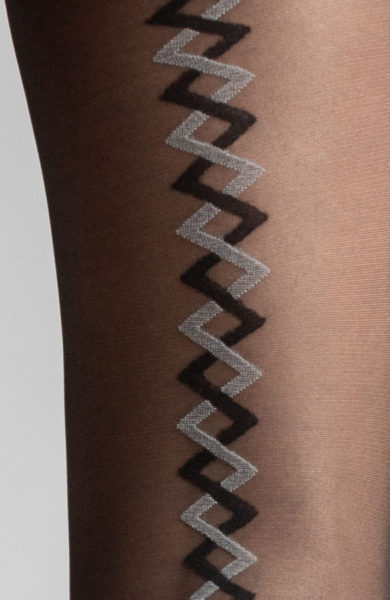 Schwarze modische Feinstrumpfhose mit Streifen auf der Rückseite Collanteria Milano