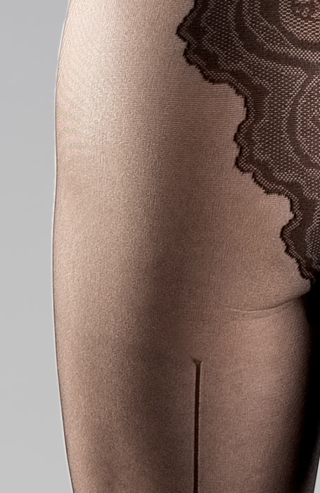 Modische schwarze Feinstrumpfhose mit Naht und Bikini Collanteria Tibera