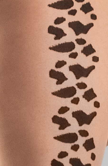 Tělové silonky s černým zvířecím vzorem na straně Collanteria Leone
